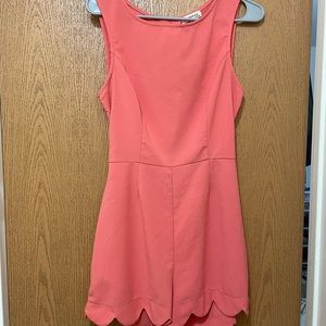 Coral scallop romper